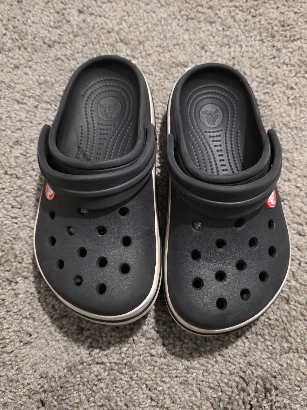 CROCS Kids Black Classic Clog with White Trim